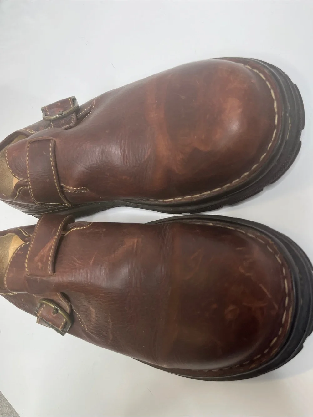 Born Monk Strap Brown Leather Slip-On Shoes Size 11.5